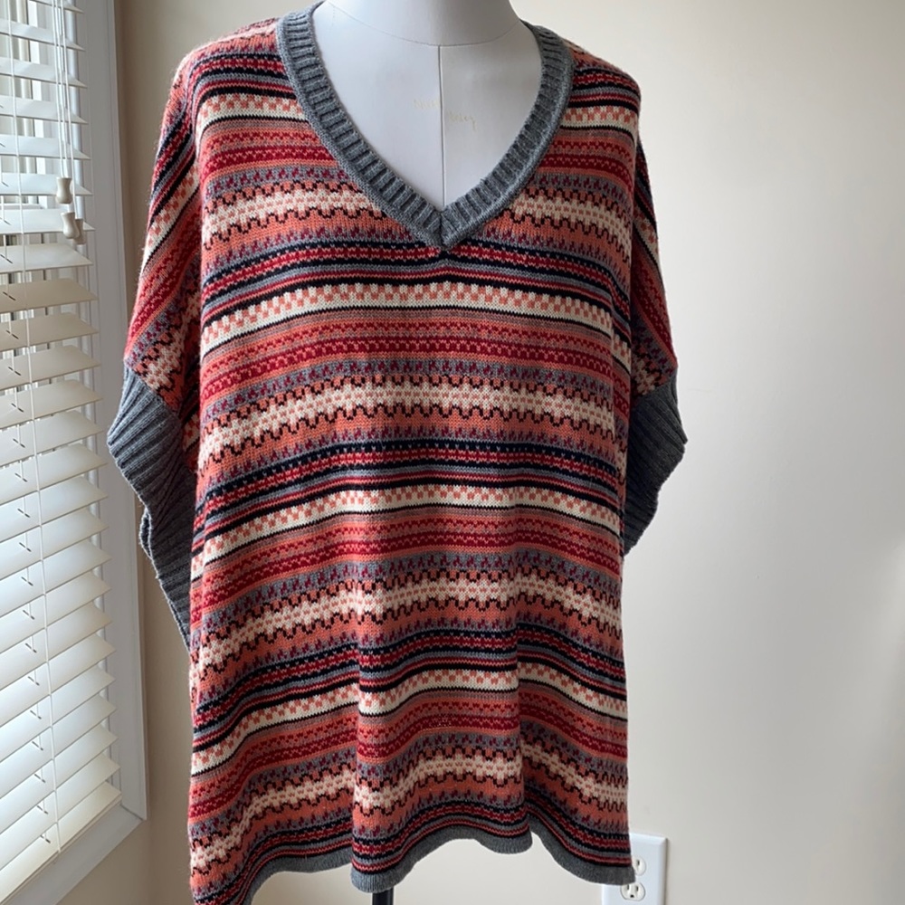 Printed poncho sweater (LISTED TO SELL offers are Welcome!!!)